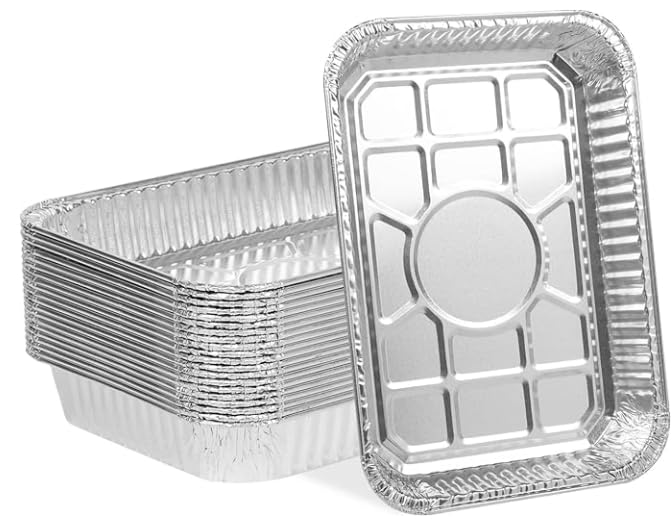 Lot de 45 bacs d'égouttement pour Weber, accessoires de barbecue pour Weber Spirit, Genesis, Traveler, série Q, sacs jetables en feuille d'aluminium, 21,6 x...