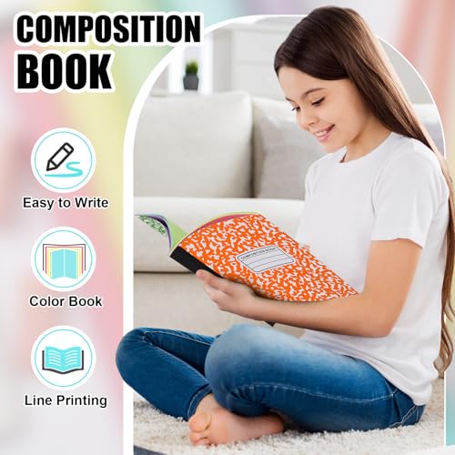 Henoyso 12 Pack Composition Notebooks, Classic Assorted Colors Covers, Wide Ruled, 120 Pages (60 Sheets), 9.75" x 7.5", Marble Cover Journals for School Classroom Supplies - Image 3