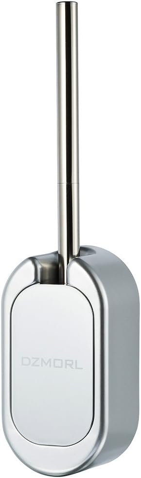 SALOVES Toilet Brush Set Wall Mounted Bathroom Cleaning Brushes with Stainless Steel Handle (Silver)