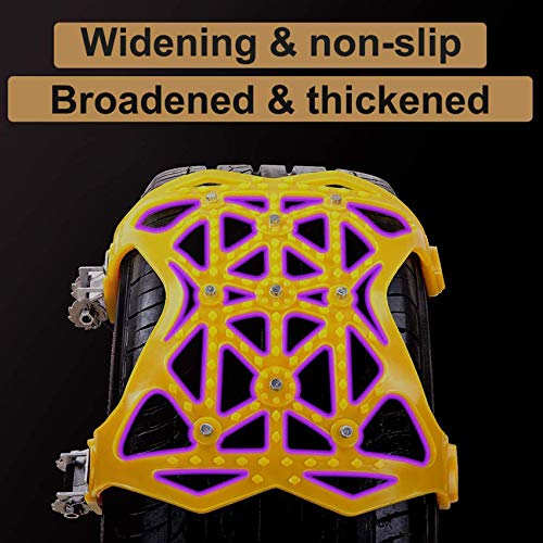 Car Tire Snow Chains - Premium Quality Strong Durable All Season Anti-Skid Car, SUV, and Pick Up Patterned Tire Chains for Emergencies and Road Trip