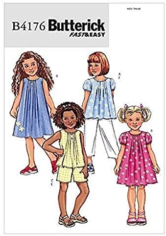 BUTTERICK PATTERNS B4176 Children's/Girls' Top, Dress, Shorts and Pants, Size 2-3-4-5