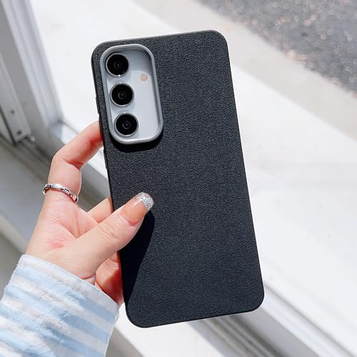Coque Samsung S24 Ultra en cuir mat noir avec charge magnétique