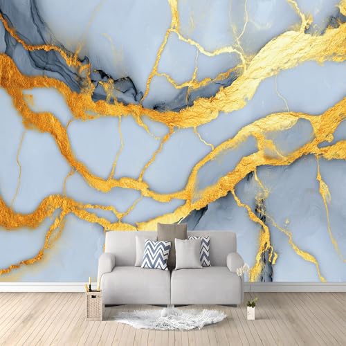 Papier peint marbre gris 350x256 cm pour masquer les défauts - 2