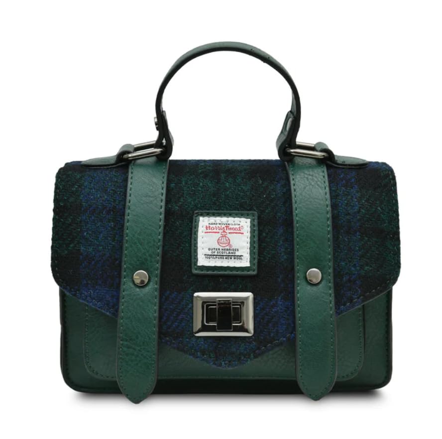 Image of Islander Harris Tweed Mini Satchel, Handbag for Women, Flap and Microfiber Leather