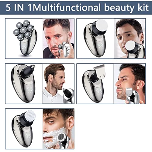 Miniatura 2 de Afeitadoras de cabeza para hombres calvos, afeitadoras súper eléctricas para hombres, maquinilla de afeitar giratoria flotante 7D, inalámbrica,