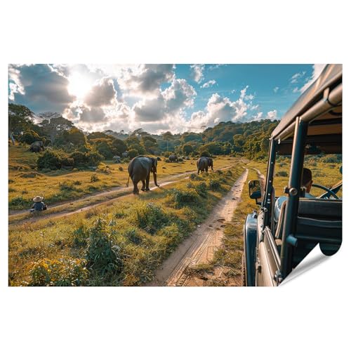 Poster éléphants safari islandburner pour créer une ambiance évasion chambre