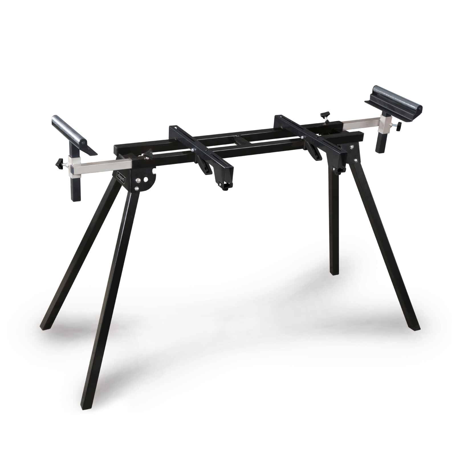 Scheppach Black Universal-Untergestell UUG1550-BE | Arbietshöhe 76,3 cm | Traglast 150 kg | Seitenverlängerung bis zu 194,5 cm | Auflagen höhenverstellbar bis 110mm