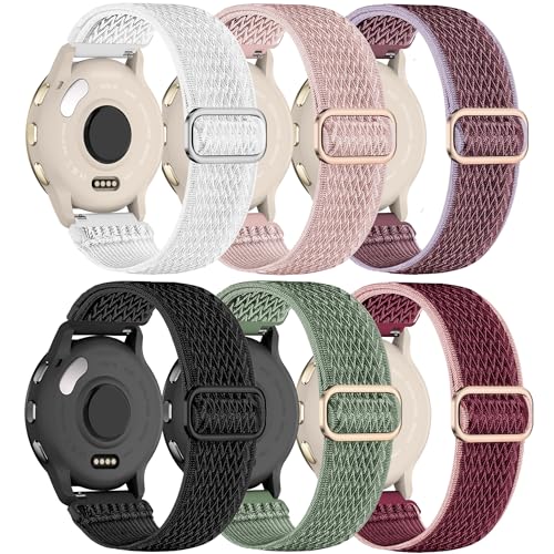 Bracelet montre 18mm nylon extensible compatible Garmin Venu 2S pour peau sensible
