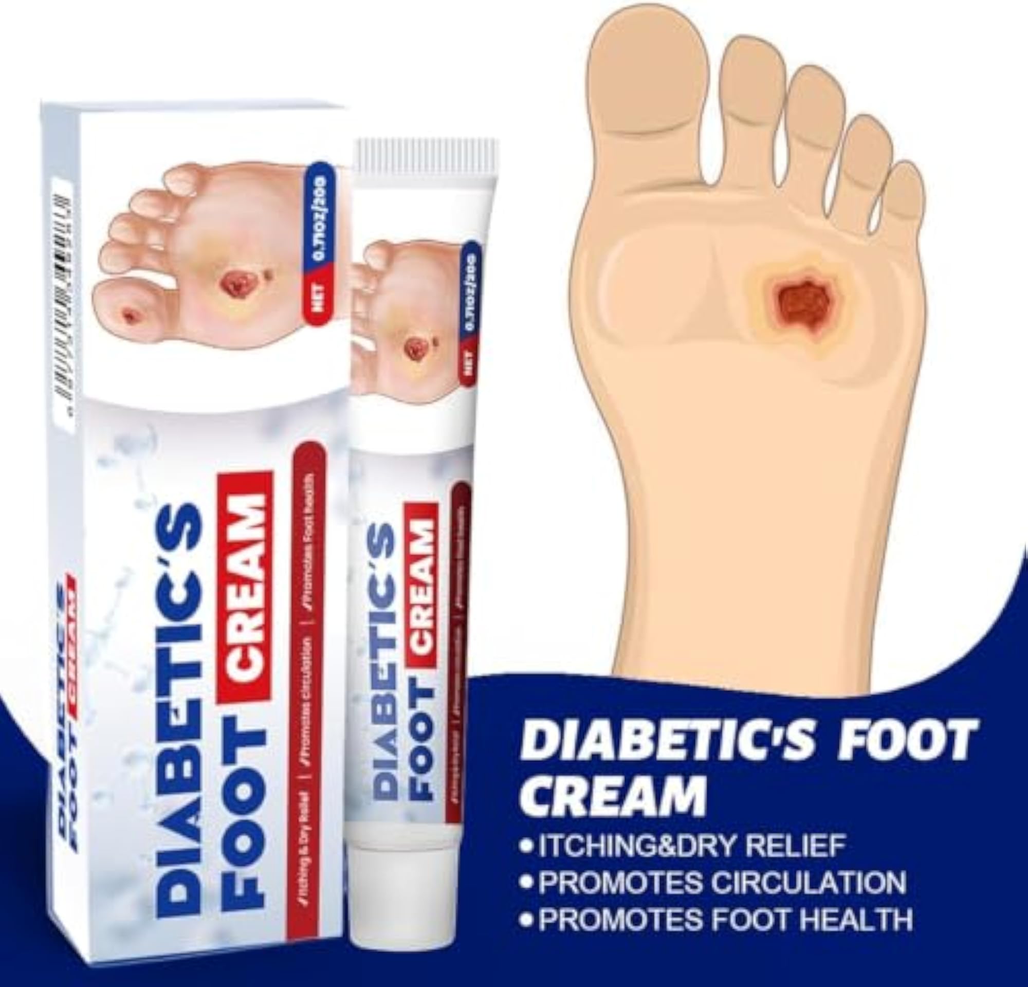 Diabetic Foot Care Cream 20g, Deep Moisturizing Formula