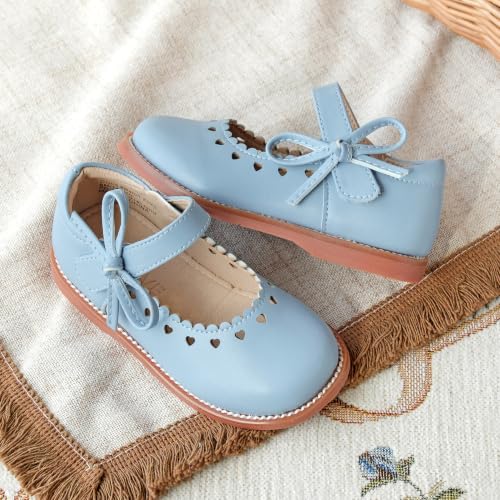 Image of GINFIVE Toddler Girls Dress Shoes Little Kids Flats School Mary Janes Shoes