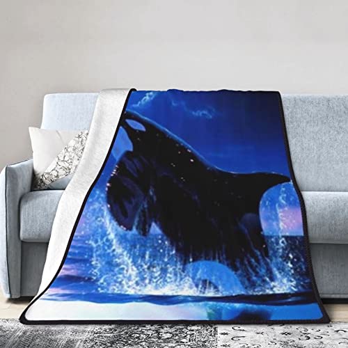 Orca Killer Whales Whale Killer Whales Queen Blanket Sumptuously Soft Plush Blanket 58" X 80" (Large) #TOP2