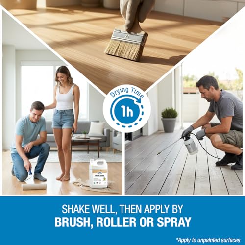 Image of Rain Guard Wood Sealer 1 Gallon | Ready to Use | Protects Wood from Water Damage, Rotting, and Stains | Water Based Silane /Siloxane | Eco-Friendly | VOC-Free | Natural Finish