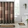 Vhc brands crosswoods patchwork shower curtain green 72×72  urban country home decor