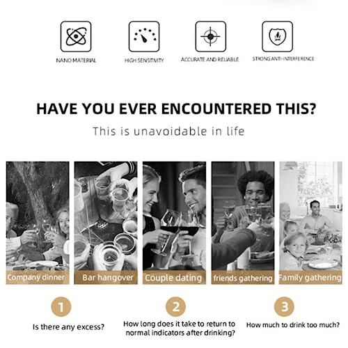 Image of Professional Alcohol Tester Digital Display Breath Analyzer High-Precision Breathalyzer Audible Alert with LCD Display Alcohol Detector (Model S-9)