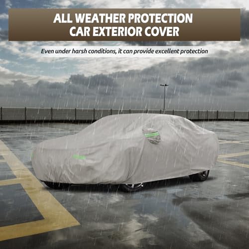 Image of Migaven 6 Layers Car Cover Custom Fit for Dodge Challenger 2008-2025, Waterproof Full Exterior Cover Rain Sun Protection with Door Zipper
