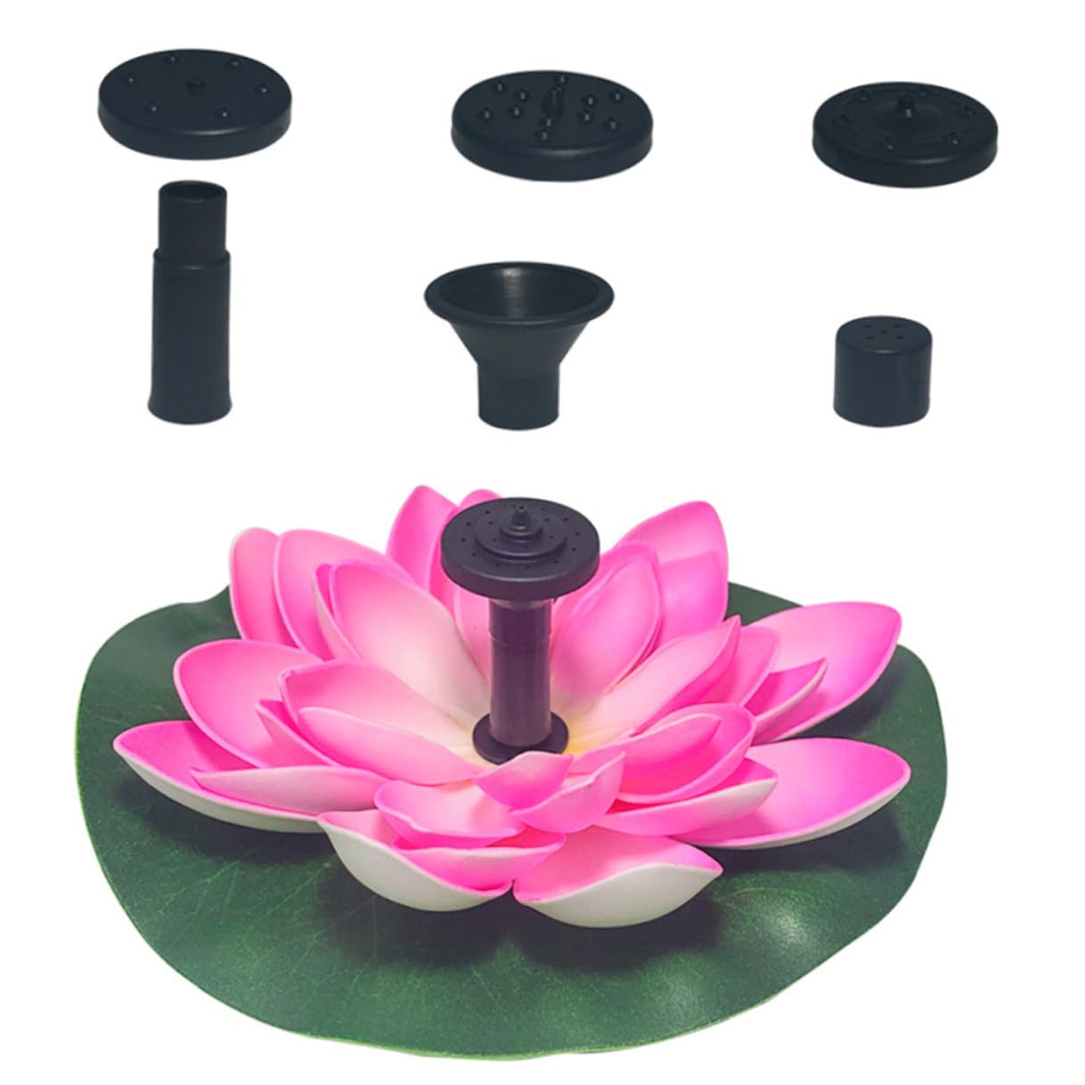 Outanaya Pompa per Fontana Pannello Solare a Forma di Loto in Plastica, Funzionamento Automatico e Design Galleggiante la Decorazione del Giardino la Circolazione Dell'acqua Durante