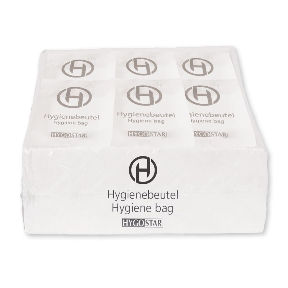1000 Stück Hygostar Hygienebeutel | LDPE, weiß, L: 26cm, B: 13,5cm, Verkaufs-Tray, Karton, Hygienebeutel, Hygienetüten, Damenhygiene