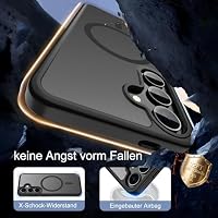 Pilaru Super Magnetisch Handyhülle für Samsung Galaxy S24 / Galaxy S25 hülle : (MagSafe kompatibel) Militärschutz Extrem Langlebig Matt Transluzent Kratzfest Anti Fingerabdruck für S24/S25 Schwarz – Ansicht 3