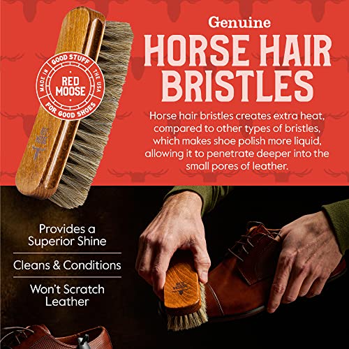 Red Moose - Deluxe Shoe Polish Cleaning Kit - Leather Boot & Shoe Shine Care Kit - Black, Brown & Neutral Shoe Polish With Brushes, Laces, Buffing Cloth, Travel Bag & More - Shoe Cleaning Polish Kit - Made In Usa #TOP3