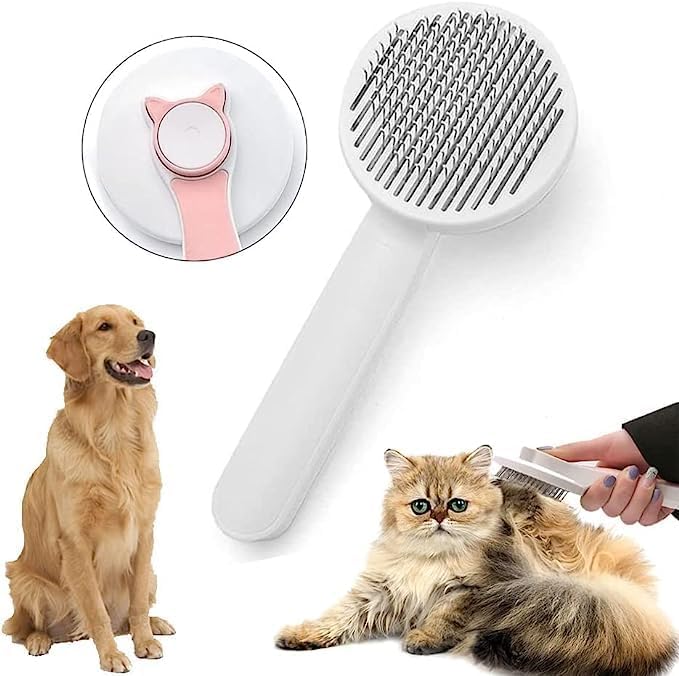 Pups&Pets Pet Grooming Brush Tool Self Cleaning Comb Easy to Remove Loose Undercoat and Tangled Hair Comb | Ideal for Dogs and Puppies (B0CQPM844X) Amazon Price History, Amazon Price Tracker