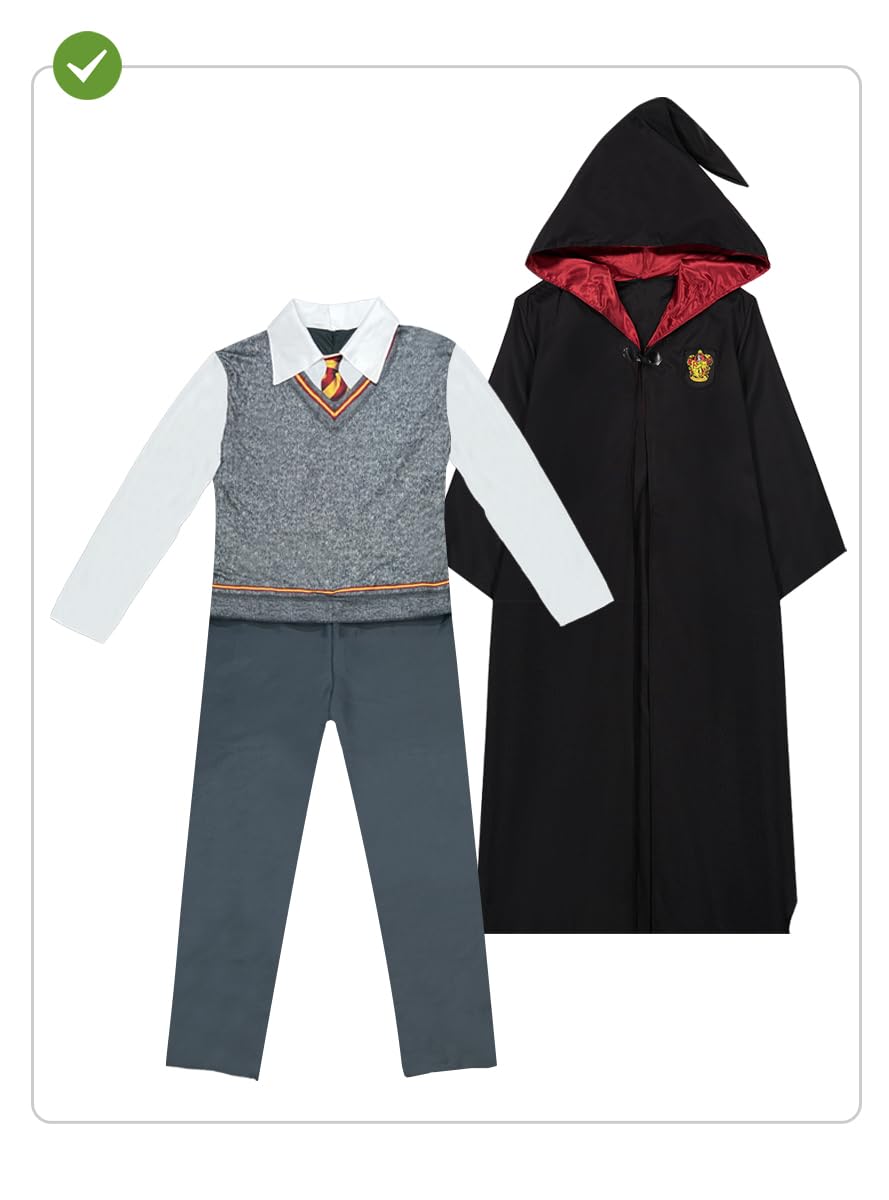 Funidelia | Harry Potter Kostüm 100% OFFIZIELLE für Herren und Damen Film und Serien, Zauberer, Gryffindor, Hogwarts - Farben: Schwarz, Zubehör für Kostüm - Lustige Kostüme für deine Partys