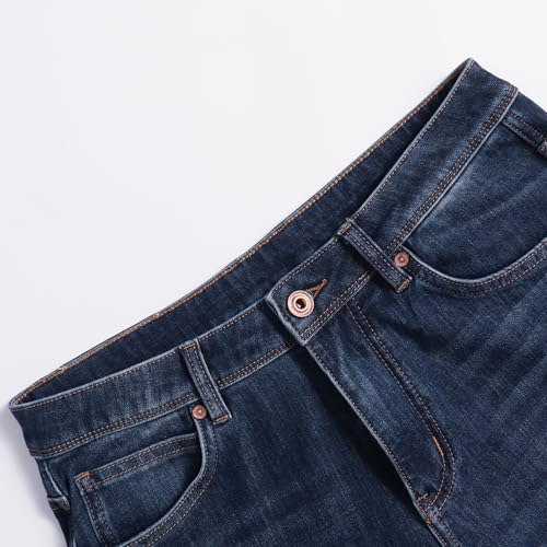 Mens Jeans Slim Fit Whiskers Classic Hand Brush Wash Comfortable Fit 4 Sides Stretch Casual Denim Pants3