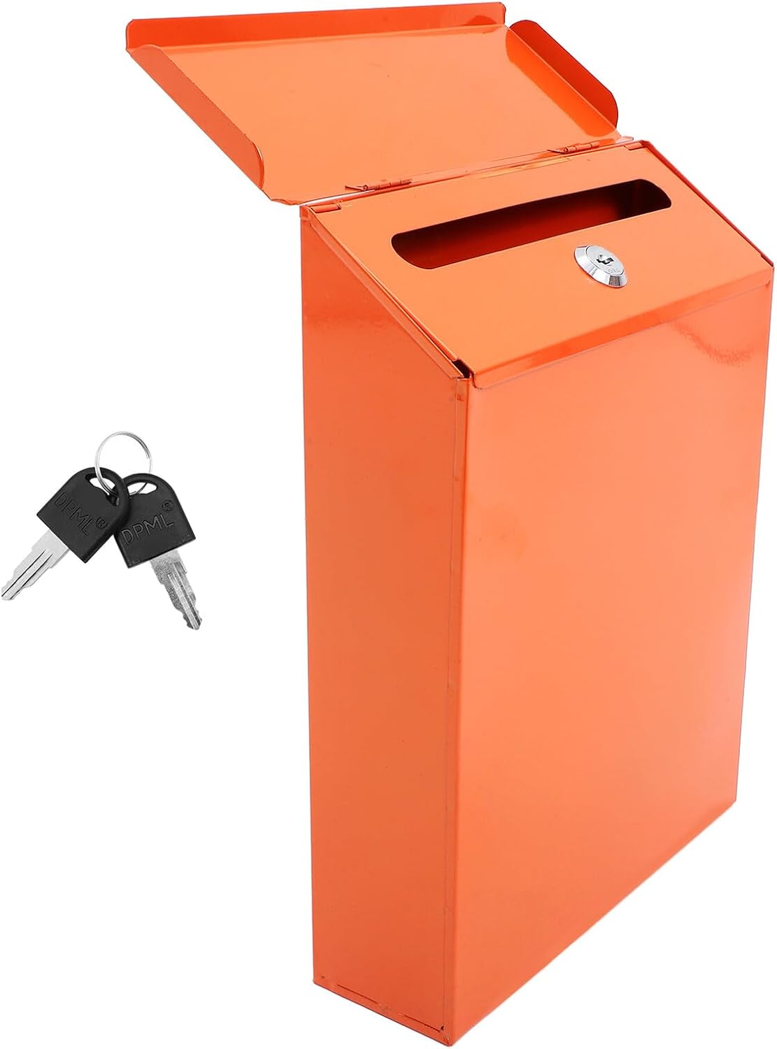 Uonlytech Vintage Wall Mount Mailbox with Lock Iron Retro Letter Box for Home and Office Bright Orange Suggestion Box Space-Saving Wall-Mounted Design Decorative and Secure