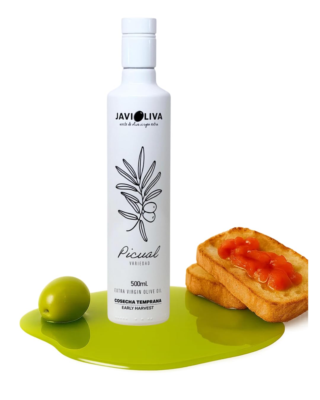 JAVIOLIVA – PACK 2 Botellas AOVE PREMIUM Picual – COSECHA TEMPRANA 2025/26 – Prensado en Frío – 1 Litro Total – Ideal para Cata y Uso Diario.
