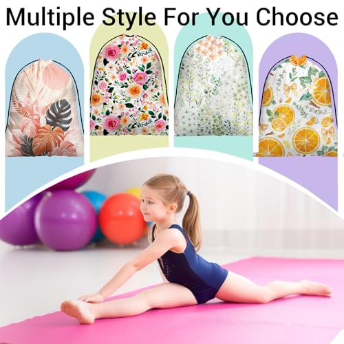 Image of Rose Flower Gymnastics Grip Bag Lightweight Athlete String Bag for Women Gym Dancing Sport