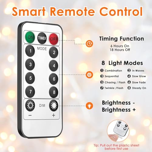 Anpro Fairy Lights,300 LED USB String Lights with 8 Light Models for Party Decoration,Indoor Lighting,Bedroom,Wedding Decor,Christmas Tree Lights - Image 5