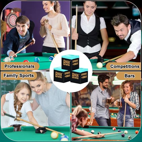 Miniatura 7 de Triitech Tiza De Billar, 12 Piezastizas Para Tacos De Billar, Tiza De Billar Verde, Tiza Snooker
