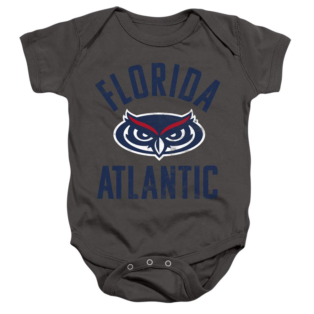 Florida Atlantic University Official Owls Logo Unisex Infant Snap Suit for Baby, Charcoal, Small (6 Months)