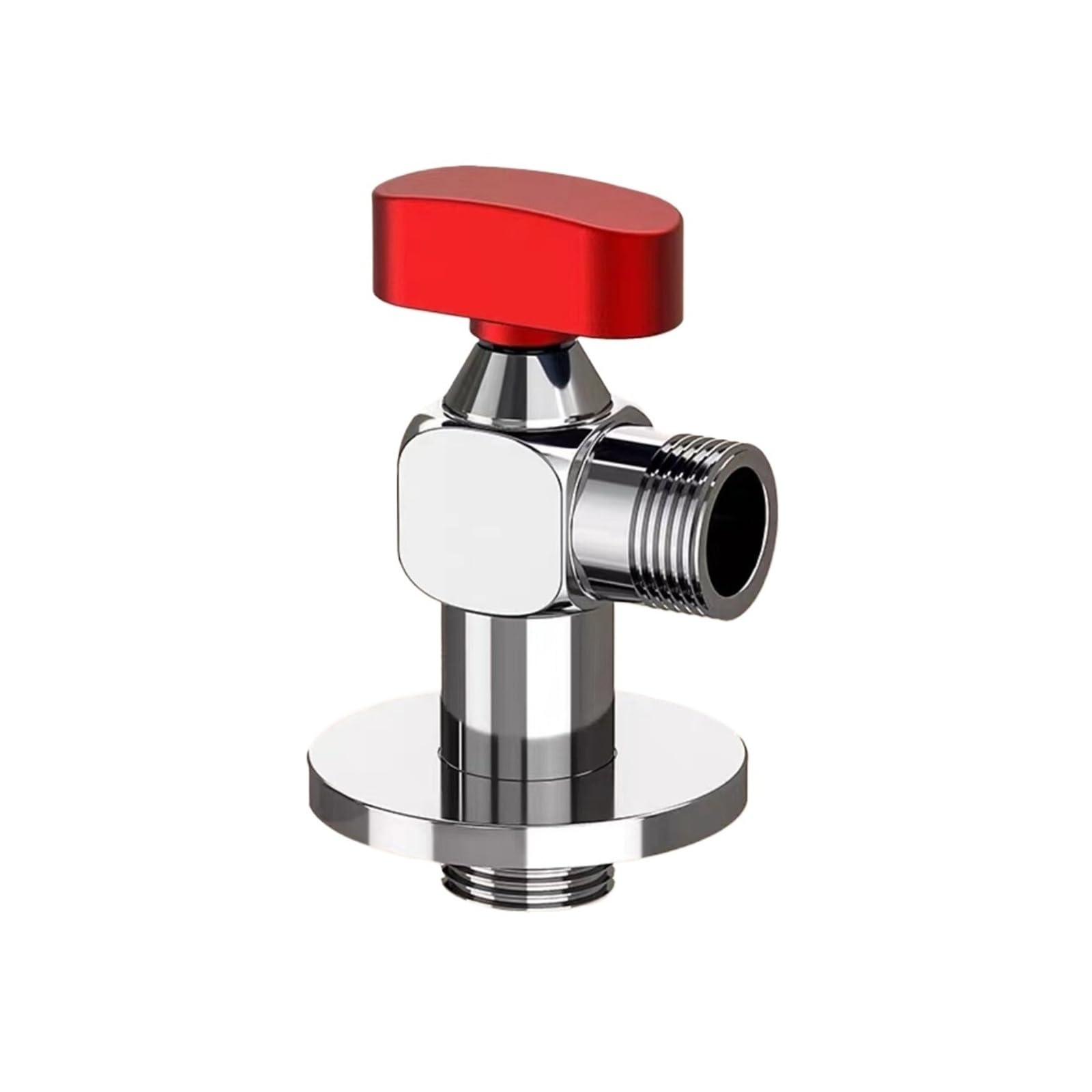 Bvhisehp 1Pcs Chrome Red Chrome Plated Brass 1/2 Inch Water Control Angle Stop Valve