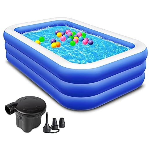 Inflatable Swimming Pools, ZATK Blow Up Pool with Thickened Double-Bubble Bottom to Protect Kids, 83''x53''x22'' Summer Inflatable Pools for Kiddie, Toddler & Adult Indoor & Outdoor Garden, Backyard