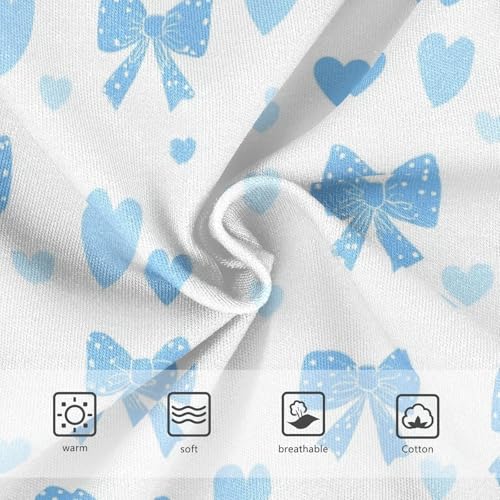 Wusikd Blue Bows Hearts Girls' Underwear Cotton Girls Briefs Soft Toddler Underwear 2T3