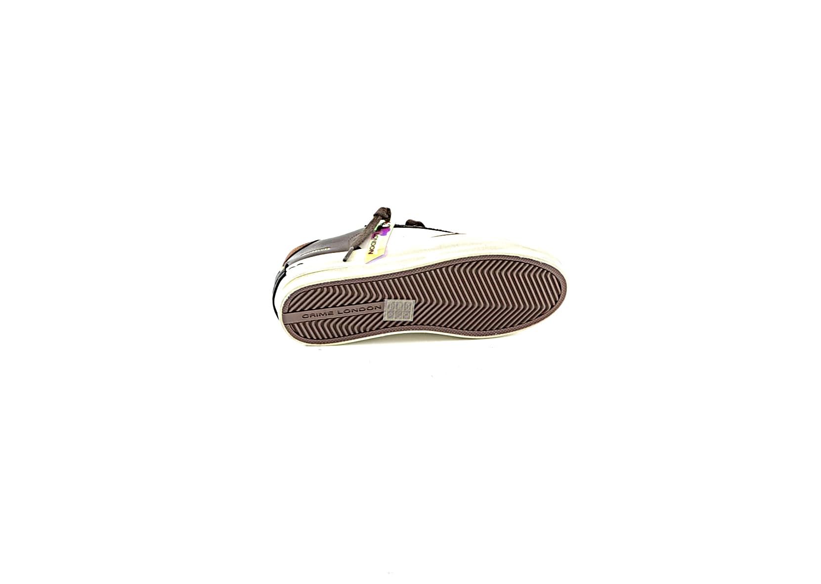 Gnerico Crime London Sneakers Basse Donna Pelle Bianca e Bronzo con Glitter Numero 36