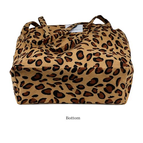 Image of TOPASION Cute Corduroy Tote Bag Canvas Shoulder Handbags for Women Travel Shopping