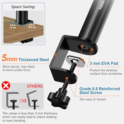 Vondynote PAIR OF CLAMP STANDS TILT Studio Monitor Stands Pair Heavy Duty Desk Clamp Speaker Stands thumb #4