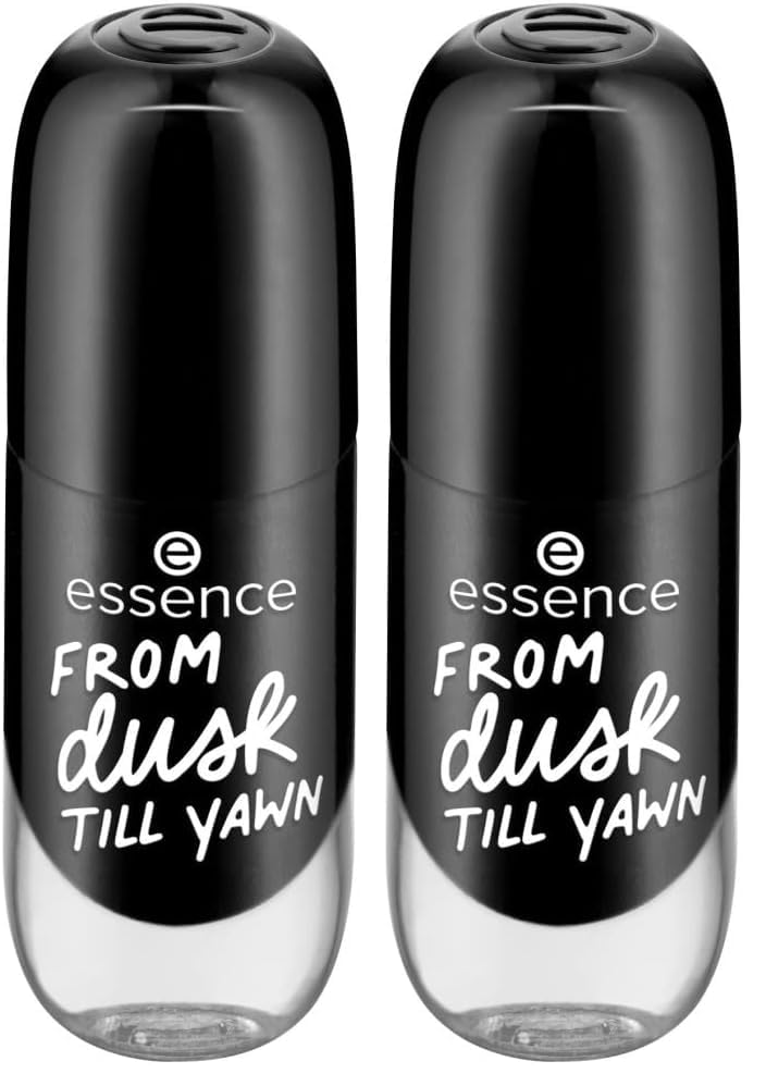 essence gel nail colour, Nagellack, Nr. 46, Schwarz, langanhaltend, Expressergebnis, schnelltrocknend, glänzend, farbintensiv, acetonfrei, vegan, ohne Mikroplastikpartikel, ohne Parfüm, 2er Pack (8ml)