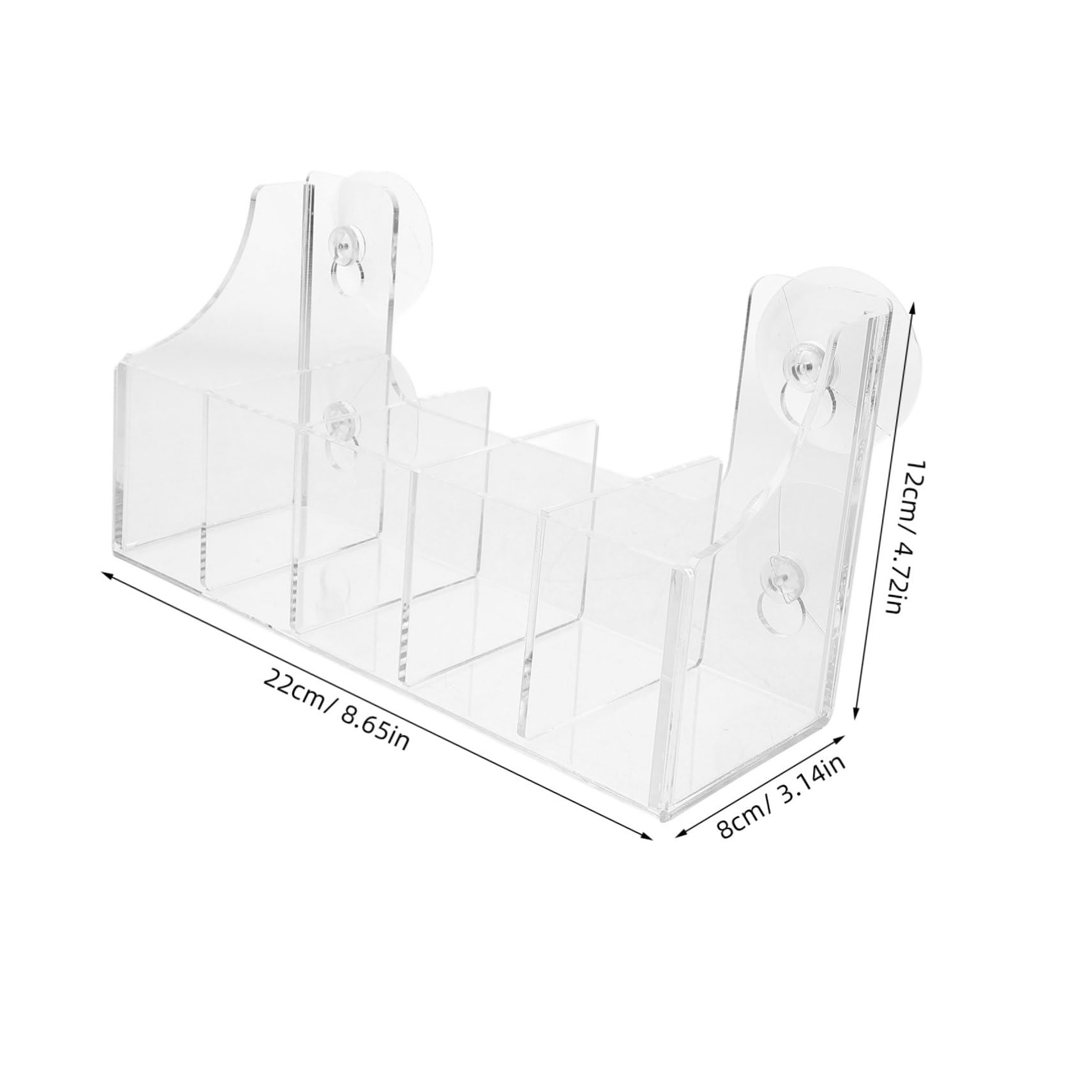 Organizer per Frigo in Acrilico 5 Scomparti e Ventose, Mensola Frigorifero Versatile per Fridge Organization in Cucina e Negozio