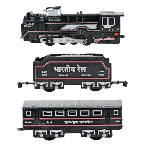 Image of Braintastic Smoke Train Toy Set with Sound and Hindi Music-16 Pcs Set,Rechargeable Battery Operated Track Train Toy for Boys & Girls