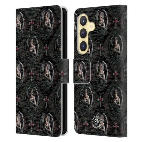 Funda de cuero Samsung Galaxy S24 5G Anne Stokes Patrón Rosas