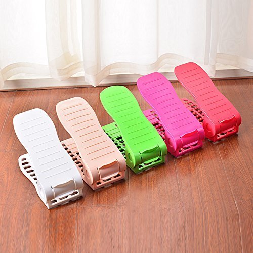 Soportes ajustables de plástico para zapatos (5 unidades), que permiten ahorrar espacio (color al azar), de kimberleystore