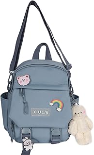 Mini mochilas fofas com acessórios, mini mochila estética para adolescentes Kawaii pequena mochila