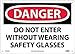 D429AB - Personal Protection (PPE), OSHA Danger Signs, NMC - Size : 25.4 x 35.56 cm (10 x 14") - Each