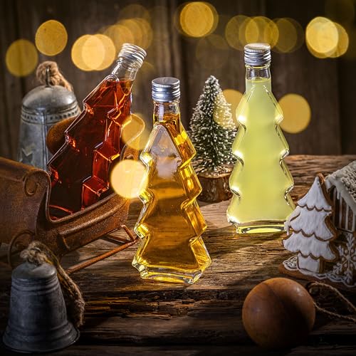 KADAX 5er Set Glasflaschen 200ml mit Schraubverschluss – Leere kleine Flaschen zum Befüllen für Likör, Schnaps, Öl, Essig & Sirup… – Ansicht 2