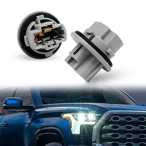 KEVWR 2PCS Front Turn Signal Light Front Parking Bulb Socket Plug Compatible with Toyota Tundra, Tacoma, Sequoia, 4Runner, Venza 90075-60060 9007560060