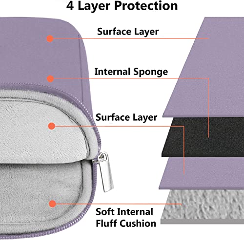 Image of Laptop Sleeve 14 inch, Durable Shockproof Protective Notebook Cover Bag with Accessory Pocket, Carrying Laptop Sleeve Compatible for MacBook HP Lenovo Dell Asus Acer, Lilac Colour