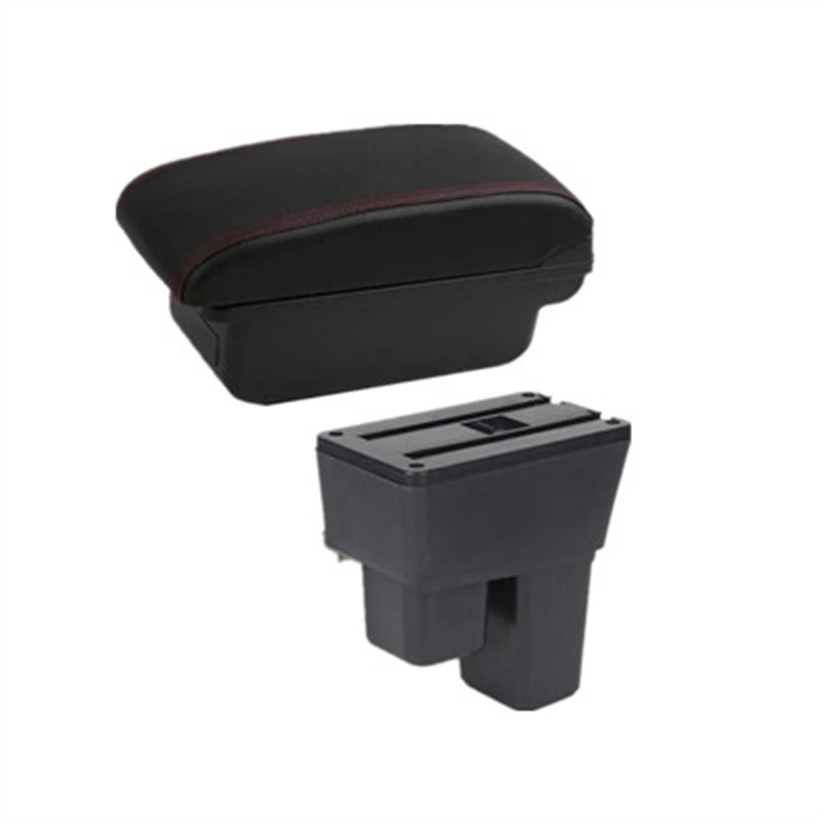 NOHEEU Car Armrest Special Storage Box Modification Parts For Fit For Jazz 2 2008-2013(A1 red line No USB)