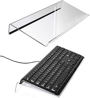 YSTP Tilted PC Keyboard Stand Acrylic Ergonomic Keyboard Riser for Office Desk Home School Keyboard Riser for Desk
